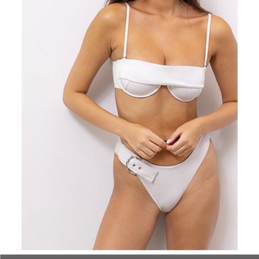 Revel Rey White Iridescent Swim XS - Hayes Bottom Ezra Top